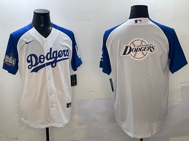Men Los Angeles Dodgers Blank White blue Game 2025 Nike MLB Jersey style 34